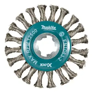 Makita D-73352 Wire Wheel Brush, Knotted Wire (Full), 115 mm, X-LOCK