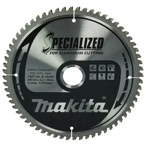 Makita B-33299 Circular Saw Blade, Specialized, TCT, 216x30mm, 64T