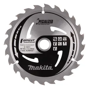 Makita E-12217 Circular Saw Blade, Efficut T.C.T, 165 x 20mm, 24 T