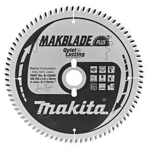 Makita B-42640 Circular saw blade, MakBlade+ T.C.T, 250 x 30 mm, 80 T