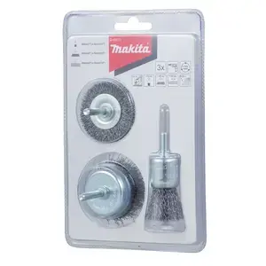 Makita D-66070 Drill Wire Brush Set, 3 pcs