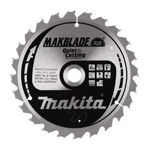Makita B-32437 Circular Saw Blade, MakBlade Plus T.C.T, 190 x 20 mm, 24 T