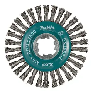 Makita D-73411 Wire Wheel Brush, Knotted Wire (Stringer), 115 mm, X-LOCK