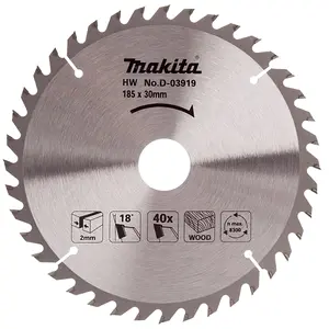 Makita D-03919 Circular saw blade, Standard T.C.T, 185 x 30 mm, 40 T