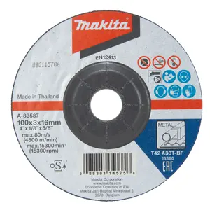 Makita A-83587 Cut-Off Wheel 100 x 3,0 x 16 mm, A30T, Depressed