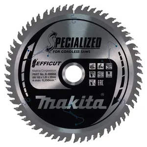 Makita B-69864 Circular Saw Blade, Efficut T.C.T, 165 x 20mm, 60T