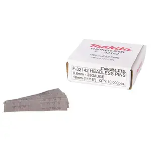 Makita F-32142 Stainless Pin Nail, 0,6 x 18 mm, 23Ga, 10 000 pcs