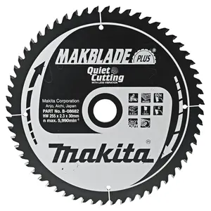 Makita B-08682 Circular Saw Blade, MakBlade Plus T.C.T, 255 x 30 mm, 60 T