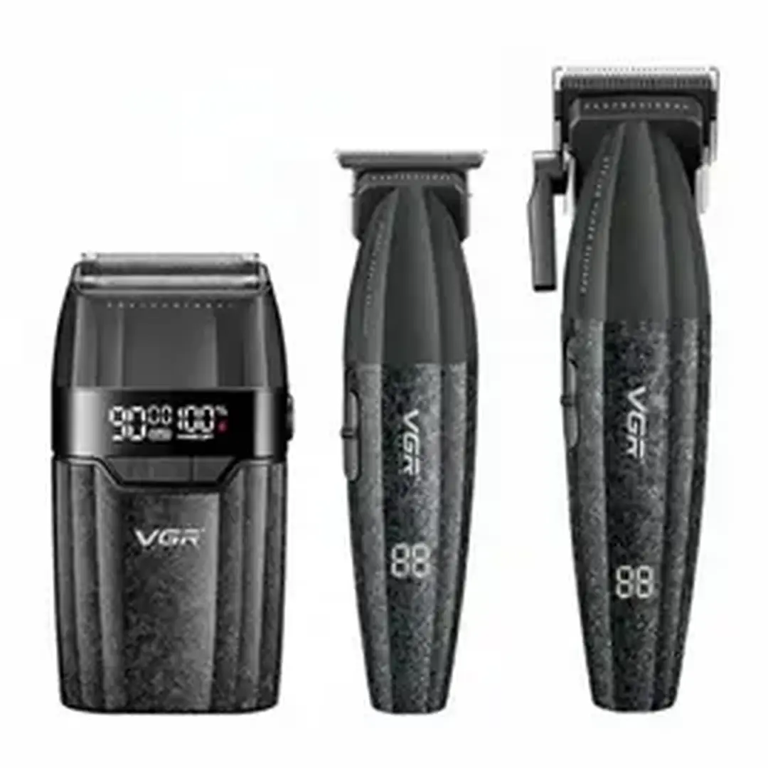 VGR 640 S3 Professional 9000RPM DLC Coated Ceramic Blade Premium Grooming Kit