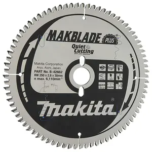Makita B-42662 Circular Saw Blade, MakBlade Plus T.C.T, 250 x 30 mm, 80 T