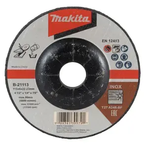 Makita B-21113 Grinding wheel 115 x 6 mm, A24R