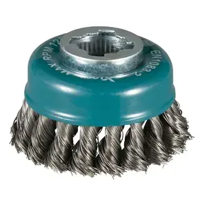 Makita D-73374 Cup Brush, Knotted Wire, 80 mm, X-LOCK