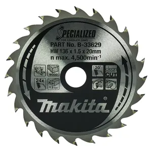 Makita B-33629 Circular Saw Blade, Specialized T.C.T. 136 x 20 mm, 24 T