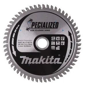 Makita B-56770 Circular Saw Blade, Specialized T.C.T, 165 x 20 mm, 56 T