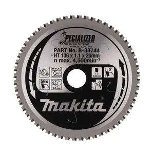 Makita B-33744 Circular Saw Blade, Specialized, T.C.T, 136x20mm, 56T