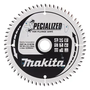 Makita B-56786 Circular Saw Blade, Specialized T.C.T. 165 x 20 mm, 60 T