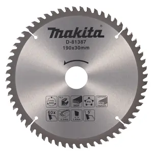 Makita D-81387 T.C.T. Circular Saw Blade 190 x 1.4 x 30mm, 60T