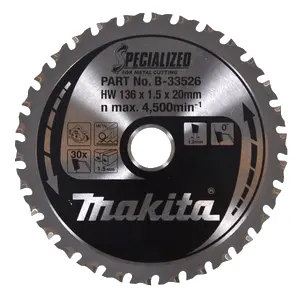 Makita B-33526 Circular Saw Blade, Specialized, TCT, 136x20mm, 30T