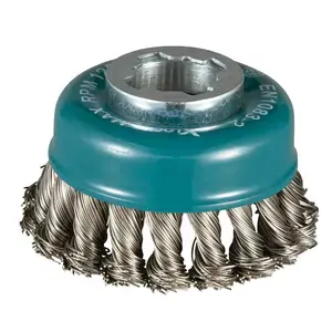 Makita D-73330 Cup Brush, Knotted Wire, 80 mm, X-LOCK