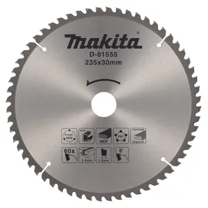 Makita D-81555 T.C.T. Circular Saw Blade 235 x 30 mm, 60 T