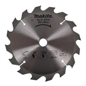 Makita D-16433 Circular saw blade, Standard T.C.T, 160 x 20 mm, 16 T