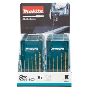 Makita E-15132-12 Metal Drill Bit set, HSS-TiN, SDS-PLUS, 12 pcs