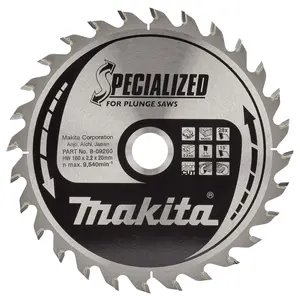 Makita B-09260 Circular saw blade, Specialized T.C.T, 160 x 20 mm, 28 T