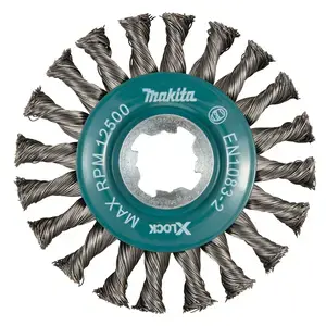Makita D-73405 Wire Wheel Brush, Knotted Wire (Full), 115 mm, X-LOCK