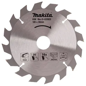 Makita D-03903 Circular saw blade, Standard T.C.T, 185 x 30 mm, 16 T
