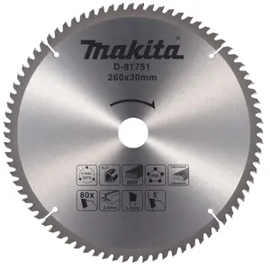 Makita D-81751 T.C.T Multipurpose Saw Blade 260x30mm