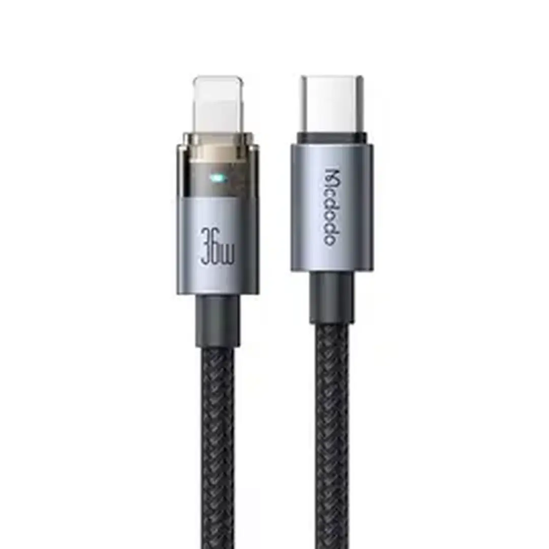 Mcdodo CA-694 PD Type-C to iPhone 36W Transparent Cable with Charging Light
