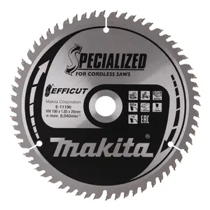 Makita E-11190 EFFICUT Circular Saw Blade, T.C.T, 190x20mm, 60T