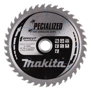 Makita E-12223 Circular Saw Blade, Efficut T.C.T, 165 x 20 mm, 40 T